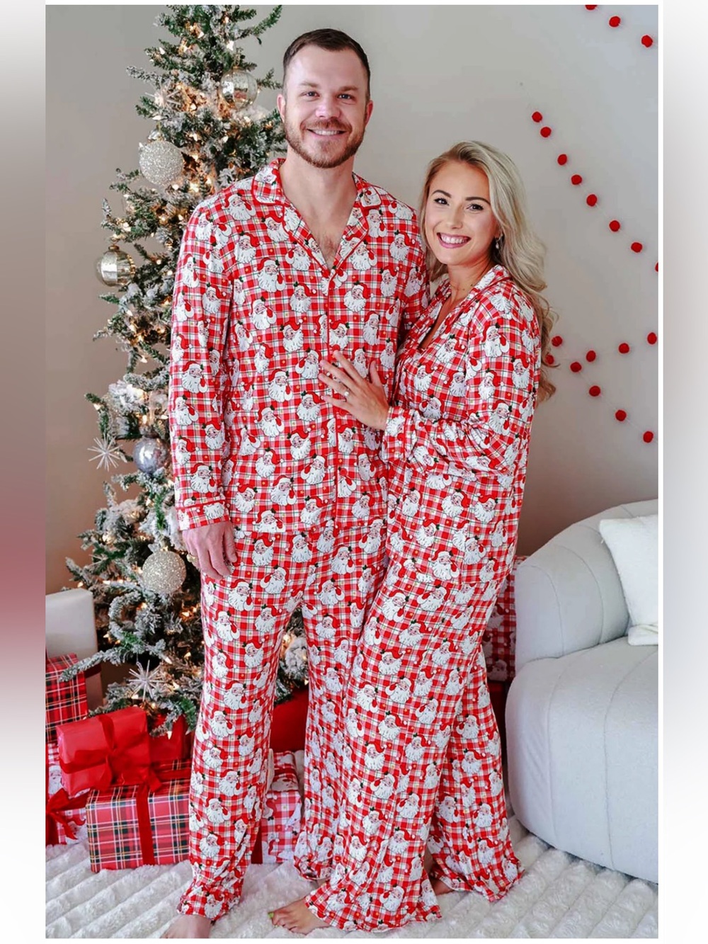 Caden Lane Women’s Cozy Claus Christmas Two-Piece Bamboo Pajama Set NWT